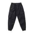 Autumn Retro Woven Cargo Pants Men's Washed Elastic Waist Drawstring Loose Casual Trousers