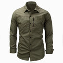 Men Outdoor Cargo Shirts Man Multi Pockets Loose Shirts Casual Shirts