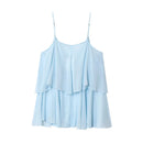 Summer Tiered Ruffles Lace Decoration Halter Top Vest Women's Chic Camisole