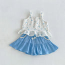 6M-5T Summer Girls Clothing Set Floral Camisole And Ruffle Shorts 2 Pcs Suit Kids Outfit