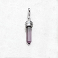 Authentic 925 Sterling Silver Hexagon with Imitation Amethyst Charm Pendant Gift For Women  DIY Jewelry
