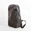 Black leather backpack on a white background, Obroi