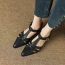 Sandals Women Shoes Square Med Heels Dress Shoes Simple Ladies Summer Footwear