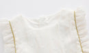 Baby Girl White Dress Babies Flying Sleeve Vest Dresses Toddler Summer Casual Clothes Ruffle 1-3 Years Frocks