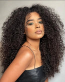 Curly Half Wig Human Hair 3In1 Seamless Flip Over Glueless Wear and Go Burmese Curly Wig Human Hair