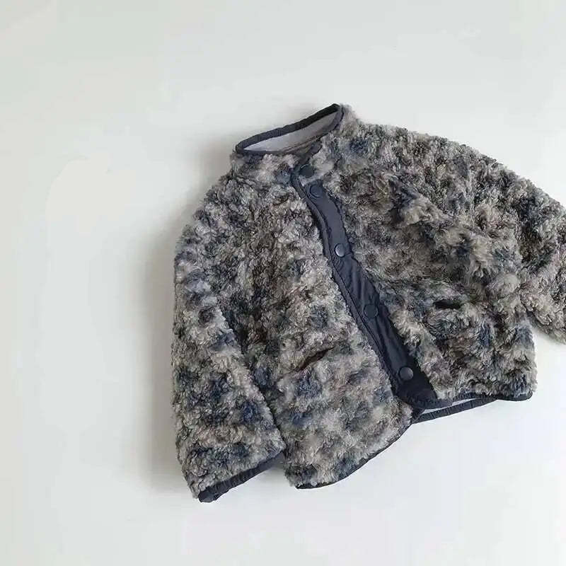 Fluffy gray jacket on a white background, Obroi