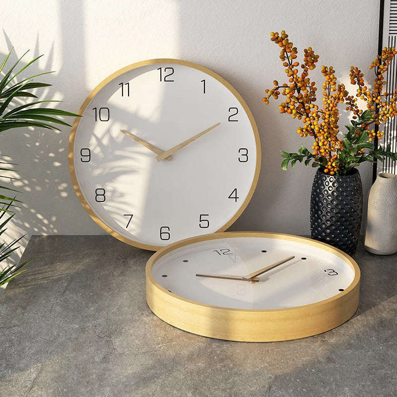 Large Wood Wall Clock Nordic Silent Clock Watches Wall Hangings Living Room Decoration