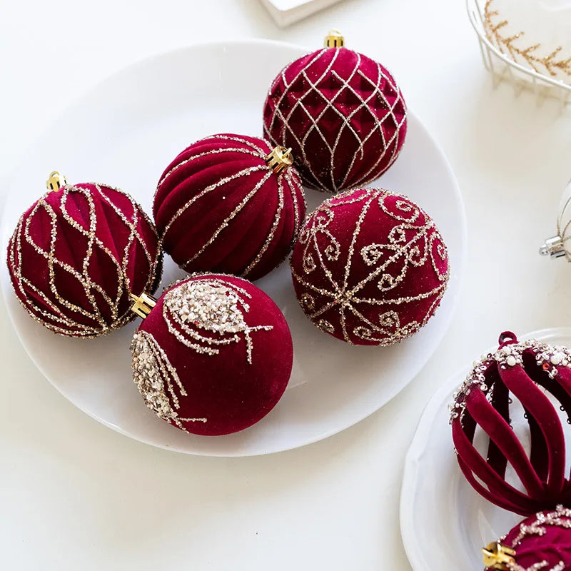 Christmas Tree Ball Decoration Red Velvet Christmas Tree Atmosphere Decoration Props