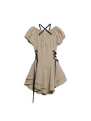 Women Dress Style Vintage Female Short Sleeve Kawaii Mini Dresses One Piece Sundress Summer Clothes