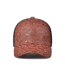 Leather Baseball Cap Men Autumn Winter Deep Top Duckbill Hats for Man Classic