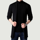 Autumn Knitted Sweater Jacket Men Slim Long Solid Men's Casual Sweater Cardigan Coats