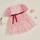 1-5Years Toddler Baby Girls Heart Dress Valentine's Day Princess Party Dress