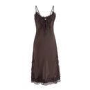 Spring Women's Vacation Strap Lace Splicing Strap Slimming Split Dress