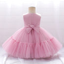 Summer Puffy Birthday Dress For Baby Girl Clothes Baptism Lace Princess Dress Girls Dresses Flower Party Gown
