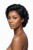 Lace Frontal Wig Pixie Cut Human Hair Short Curly Black Hair Natural Hairline for Black Women