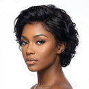 Lace Frontal Wig Pixie Cut Human Hair Short Curly Black Hair Natural Hairline for Black Women