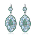 Natural Sky Blue Topaz Hyperbole Earrings 925 Sterling Sliver Gemstone Vintage Drop Earrings For Women Party