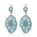 Natural Sky Blue Topaz Hyperbole Earrings 925 Sterling Sliver Gemstone Vintage Drop Earrings For Women Party