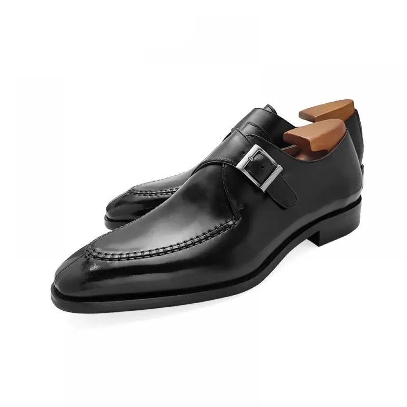 Luxury Single Monk Strap Men Shoes Party Dress Best Man Shoe Handmade Genuine Leather Formal Designer Shoes Men