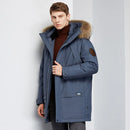 Winter Warm Men Casual Hooded Fur Collar Down Jacket