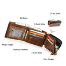 Genuine Leather Men Wallets Trifold Wallet Zip Coin Pocket Purse Leather Wallet For Mens