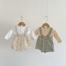 Floral Baby Girls Suspander Shorts