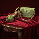 Design Rhinestone Embellished Bag And Material Peep Toe Pumps Elegant Clutch Bag Women Shoes