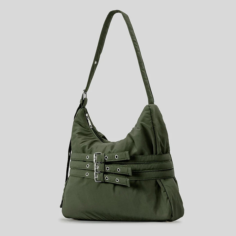 Padded Women Shoulder Bags Belts Deco Hobos Puffer Bag Casual Nylon Down Crossbody Bag