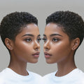 Kinky Curly Human Hair Wig Short Pixie Cut Wig Full Wig for Women