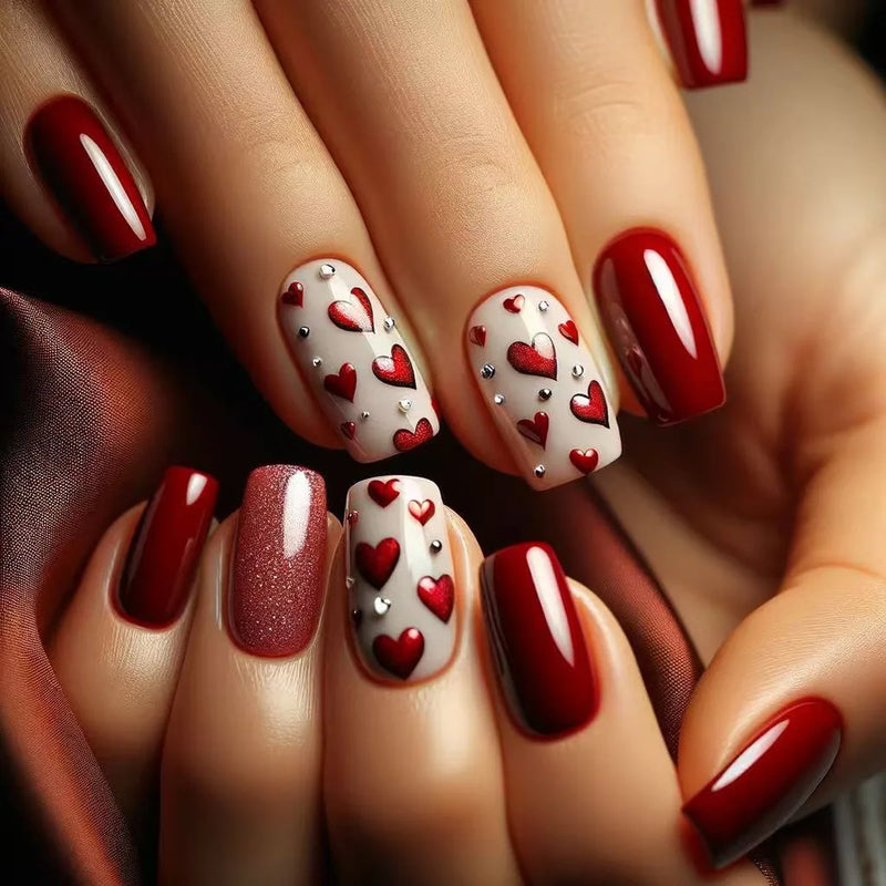 Nail Short Square Head False Nails Press on Nails Art Full Cover Manicure Tips