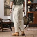 New Men Cargo Trousers Pant Men Pure Cotton Loose Casual Retro Suit Pants for Man