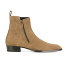 Chelsea Boots Men Genuine Leather Zipper Frosted Leather Pointed Business Formal Boots