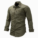 Men Outdoor Cargo Shirts Man Multi Pockets Loose Shirts Casual Shirts