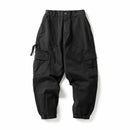 Black cargo pants on a white background, Obroi
