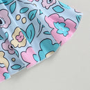 Girls Clothing Sets Summer Toddler Girls Clothes Kids Sleeveless Tank Tops+Floral Skorts+Headband Girls Suit Children Clothing