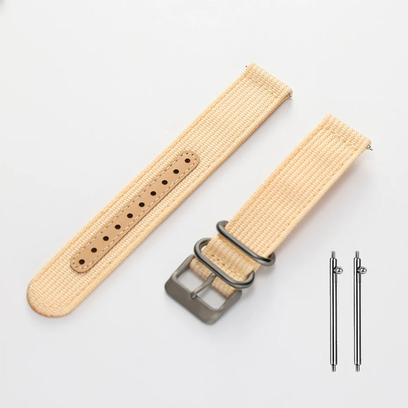 Quick Release Watch Bands with Titanium Clasp Waterproof Bracelet Nylon Leather Watch Titanium Buckle Strap for Men