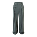 Spliced Suit Pants Mens Autumn Wide Leg Casual Trousers Men