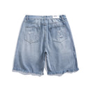 Summer Straight Ripped Men Jeans Casual Loose Denim Shorts