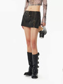 Spring Summer Distressed Mini Skirt Women with Shorts Luxury Designer Clothes