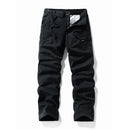 Black cargo pants on a white background, Obroi