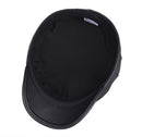 Genuine Leather Cap Men Flat Caps Warm Army Military Hat British Vintage Leather Hat