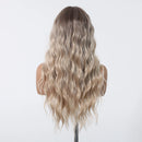 Blonde Wigs Long Wavy Wig with Lace Hairline for Women Party Fiber Soft Hair