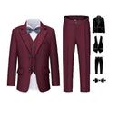 Gentleman Kids White Suit Children Slim Jacket Vest Pants Dress Boys