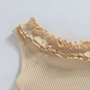 Kids Girls Summer Clothing Sets Solid Ruffles Floral Mini Skirts Holiday Outfits