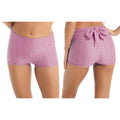 Womens High Waist Sport Shorts Wide Elastic Waistband Shirring Straps Bowknot Slimming Yoga Shorts Bubble Butt Shorts