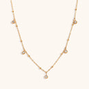 Zirconia Bead Chain Stainless Steel Women's Necklace Plated Waterproof Jewelry Gifts