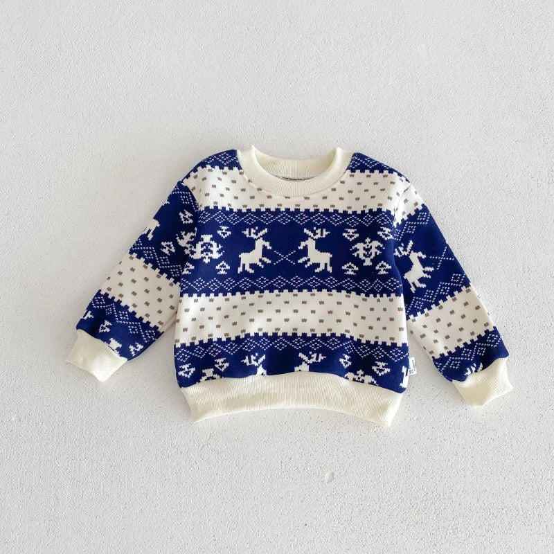 Winter new in kids baby girls boys XMAS clothing toddler children knitted thick warm sweater pullover clothing