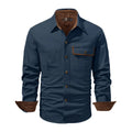 Men's Autumn Casual Plaid Button Long Sleeve Coat Urban Flannel Shirt Top
