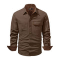 Men's Autumn Casual Plaid Button Long Sleeve Coat Urban Flannel Shirt Top