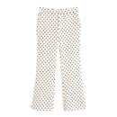 Women Polka Dot Flare Pants Autumn Casual Trousers Holiday Party Beach Leisure
